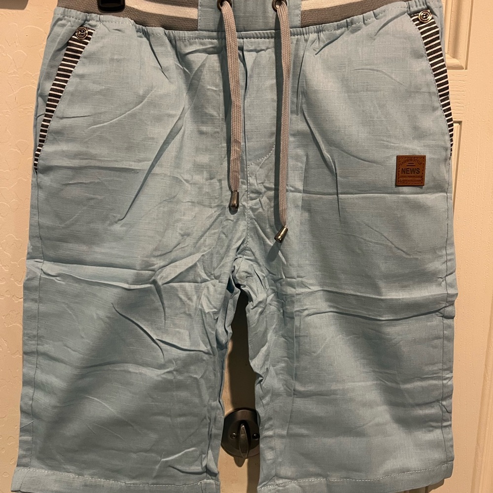 Light Blue Casual Shorts